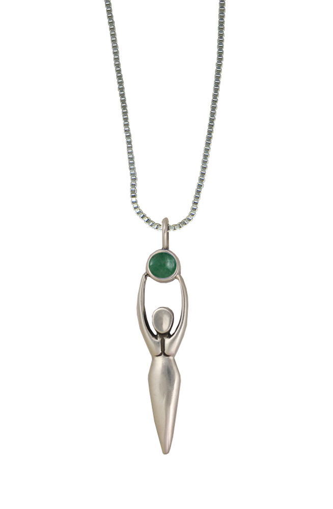 Sterling Silver Women Pendant With Jade